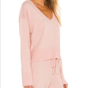 Sanctuary (L) Essential V Neck Crop Sweater in Lotus (pink)